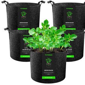 5-Pack 1 Gallon Thickened Fabric Pots Grow Bags with Handles